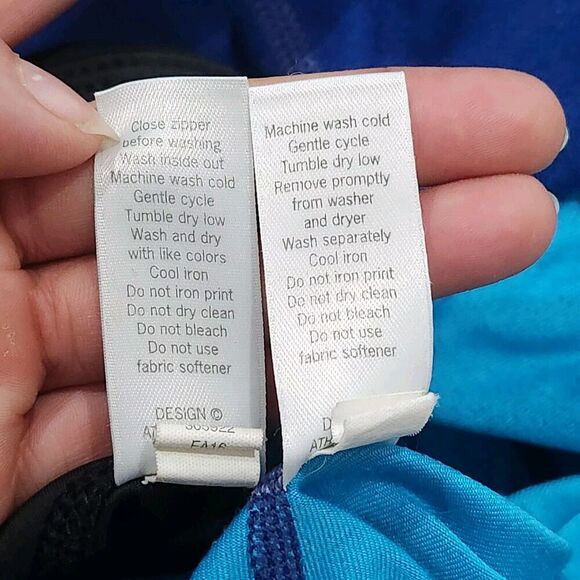 Athleta Leggings 7/8 Mid Rise Pockets Umbre Solid Stripes Lot Of 2 Sz XS - Picture 8 of 8